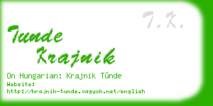 tunde krajnik business card